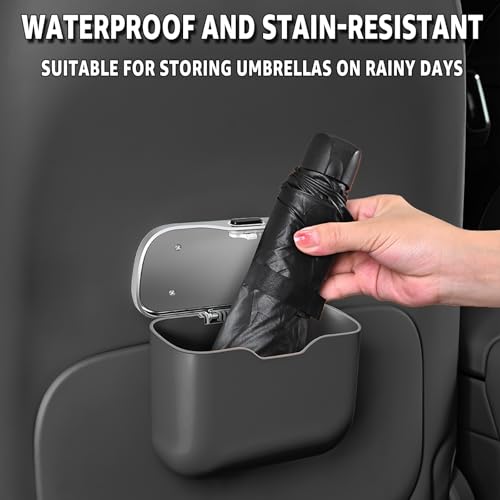 HOLDCY Car Trash Can, Waterproof Multi‑Functional Auto Trash Bin for Door/Console/Seat Back, Universal Vehicle Garbage Can for Car/Truck/SUV Drivers (Black) - color: Black