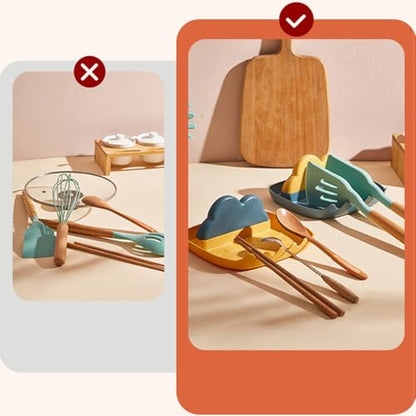 Storage rack, multi-function tool, countertop storage rack, storage rack, pot lid rack, household kitchen pot spatula spoon (blue) - color: Blue