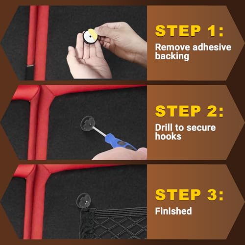BUMBEE 2 Pcs Universal Elastic Mesh Netting Mesh Cargo Net, Envelope Netting, Elastic Pocket Pouch Bungee Organizer for Car Seat Back RV Wall Trunk, Hooks & Screws Included (23.6'' x 9.8'') - size: 23.6'' x 9.8''