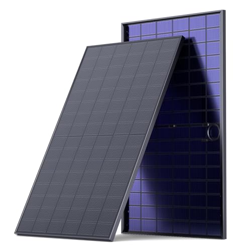 450W Bifacial Solar Panel, N-Type 16BB Double Glass Monocrystalline, Anti-Shade Dual-Module Design, 25% High Efficiency Solar Cells for Home Rooftop, RV, Off-Grid System - size: 1-Pack 450W (Black Glass)