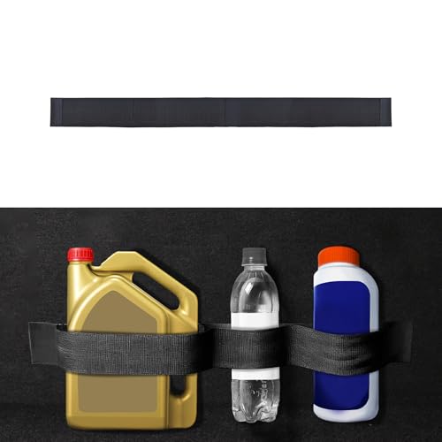Elastic Car Trunk Organizer Straps with Hook and Loop Tape, SUV Trunk Storage Organizer Straps, Organize the Cluttered Trunk Keeps Items from Rolling Around for Sedan RV Van (19.8 Inch+3 Pocket) - color: 50CM