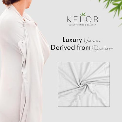 K E L O R Luxury Cooling Travel Blanket - Stretchy, Lightweight Soft & Breathable Shawl Wraps for Women - color: Warm Stone, size: Single-Sided