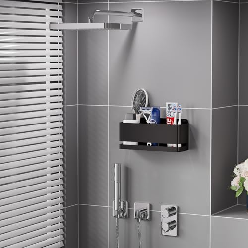 Aluminum Electric Toothbrush Holder - Bathroom Wall Mounted Toothbrush Holder (Black, Three Slot) - size: Three slot