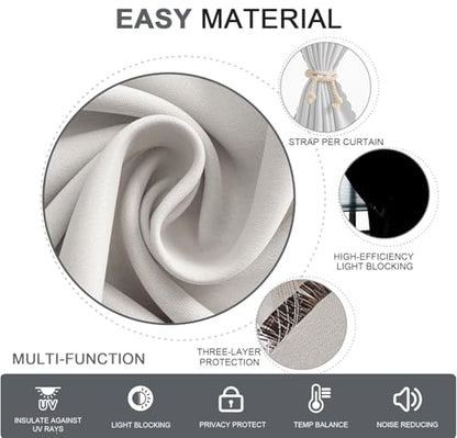 Self Adhesive Curtains - No Drilling, No Rod, Easy to Install Blackout Curtains for Window Blinds,Bedroom(White 35 * 59in-1P) - color: White, size: 35"W x 59"L (Pack of 1)