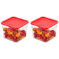 Cambro Food Storage Container with Lid - 6 QT (Quart) Square, Classic Series with Red Lid, Commercial Grade for Food Prep, Clear, 2 Pack - size: 6 QT + Lid