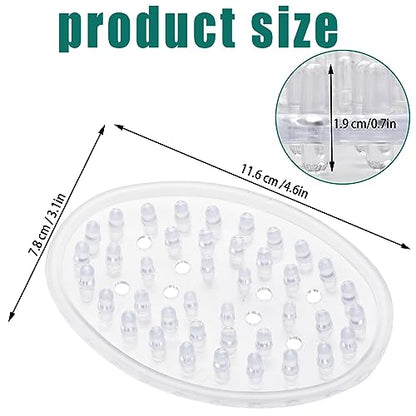 2 Pieces Plastic Soap Dish Clear Bar Holder Tray Self Draining Soap Saver with Holes Soap Container for Bathroom Counter, Kitchen