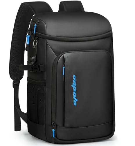 Capolo 36/45 Cans Cooler Backpack Insulated Waterproof for Women Men Lunch Backpack Coolers Leak Proof Soft Cooler Bags - color: Deep Black Leather, size: 36 Cans