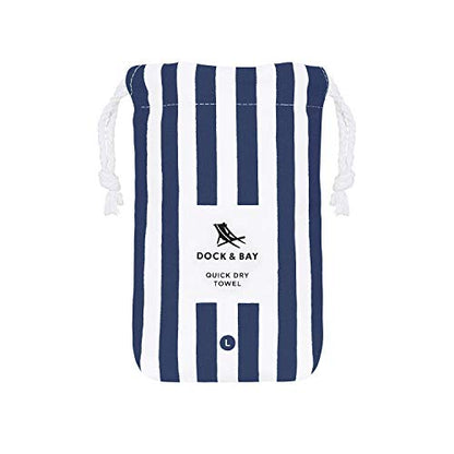 Dock & Bay Beach Towel - Quick Dry, Sand Free - Compact, Lightweight - 100% Recycled - Includes Bag - Cabana - Whitsunday Blue - Large (160x90cm, 63x35) - color: Cabana - Whitsunday Blue, size: Large (160x90cm, 63x35")