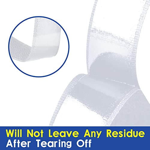 3/4 Inch x 82 Feet Black Hook Loop Strips with Adhesive Heavy Duty, Multi-Purpose Hook and Loop Tape, Double Sided Hook Loop Rolls, Picture Hanging Strips, TV Accessories, TV wall Adhesive Tape - size: 3/4in x 82ft, style: White