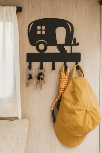 Camper Key Rack Holder Small 6 inch; RV Accessories | 5 Hooks, Made in USA, Gift for Small Spaces - size: 6 inch wide (Sm)