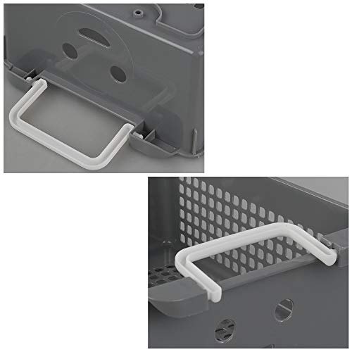 Stackable Plastic Storage Baskets/Bins Organizer with Handles, Set of 4 (White, Grey) - size: stacking baskets