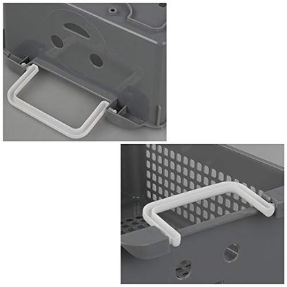 Stackable Plastic Storage Baskets/Bins Organizer with Handles, Set of 4 (White, Grey) - size: stacking baskets