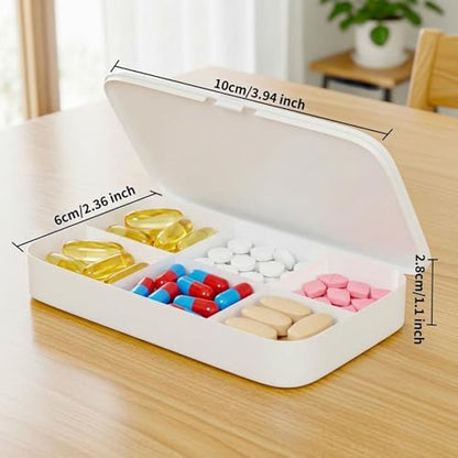 FOCHIER F 5-Tier Medicine Box Organizer Storage with Removable 6-Compartments Pill Organizer, Portable Medicine Container with Plastic Handle,First Aid Box Empty for Cabinet/Home/Travel