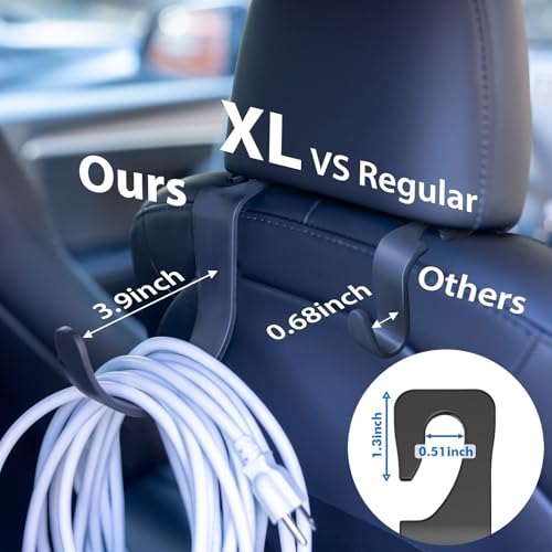 Travel Depot XL Hard Hat Holder for Truck, Heavy-Duty Headrest Hooks, Seat Back Organizer for Hard Hats, Bags & Gear, Universal Truck & Car Headrest Organizer, 2-Pack - size: 2 Pack