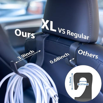 Travel Depot XL Hard Hat Holder for Truck Seat – Heavy-Duty Headrest Hooks, Hardhat Buddy Hanger & Seat Back Organizer for Hard Hats, Bags & Gear, Truck Accessory Organizer, 4-Pack - size: 4 Pack