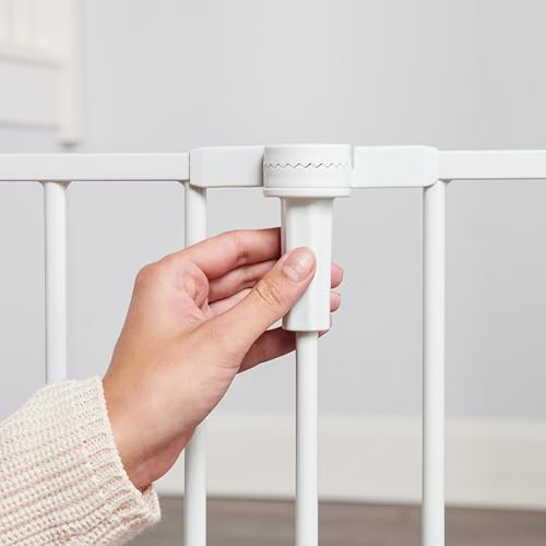Regalo Safety 144" Super Wide Baby Gate & Play Yard, 2-in-1 Adjustable 6-Panel Safety Gate for Doorways & Large Openings, Hardware Mounted Gate for Babies, Toddlers & Pets - color: White, style: 144"W x 28"H