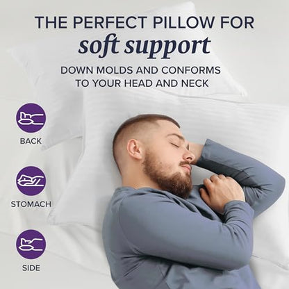 Beckham Hotel Collection Bed Pillows Queen/Standard Size Set of 2 - Down Pillow for Sleeping - Back, Stomach or Side Sleepers - size: Queen (Down)