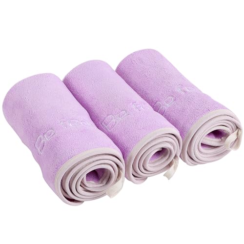 Microfiber Gym Towel Set for Men Women, Super Soft and Quick-Drying Towels for Fitness, Yoga, Cycling, Swimming (Lavender, 3 Pack) - color: Lavender