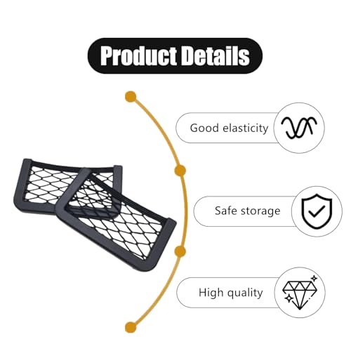 4 PCS Car Net Pocket Professional Car Mesh Pocket Net Self-Adhesive Elastic Storage Net Pocket for Automotive Seat Accessories(5.9In x 3.14In,7.87In x 3.14In)
