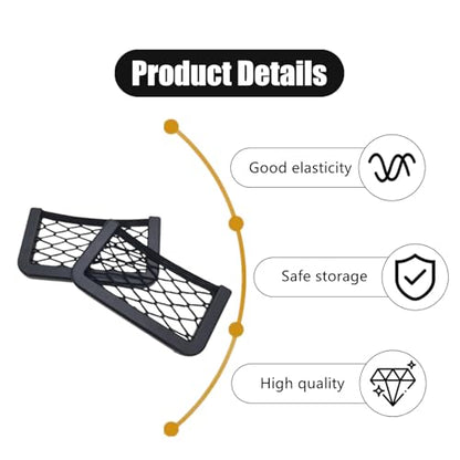 4 PCS Car Net Pocket Professional Car Mesh Pocket Net Self-Adhesive Elastic Storage Net Pocket for Automotive Seat Accessories(5.9In x 3.14In,7.87In x 3.14In)