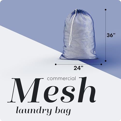 Handy Laundry Mesh XL Laundry Bag - Durable, Machine Washable with Secure Drawstring Closure - Perfect for College Dorms, Laundromats, Apartments (Blue, Large 24" x 36") - color: Blue