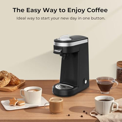 CHULUX Single Serve Coffee Maker for K Capsule, Mini Single One Cup Coffee Machine, Perfect for Small Space, Black - color: A-Black
