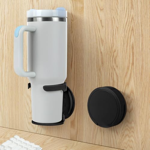 Water Bottle Holder Compatible with Stanley, Hydroflask, Sinple Midern, Stable and Durablee Wall Cup Holder, Space Saving Water Bottle Organizer Storage for Drinks and Coffee (Black, 2) - color: Black, size: 2