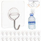 48 Pack Heavy Duty Adhesive Wall Hooks for Hanging - 33lb Max, Transparent Waterproof Rustproof Self Adhesive Hooks for Bathroom, Shower, Kitchen, Outdoor and Home - size: 02-Clear-48Pack