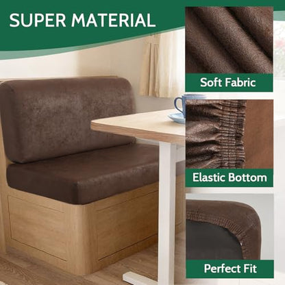 FUANGUI RV Dinette Cushion Covers Stretch Camper Cushion Cover Booth Seats Replacement RV Cushion Covers Washable Sofa Furniture Protector - color: Crackle-coffee