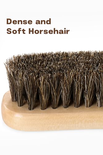 Clothes Brush with 100% Horsehair Bristle for Cleaning, Lint Brush for Hat, Cashmere, Wool, Suede, Velvet,Suits,Shoes,Furniture, Cleaning Kit Removes Dust,Pet Hair, Wood Handle with Storage Bag,2 Pack - size: 2 Pack