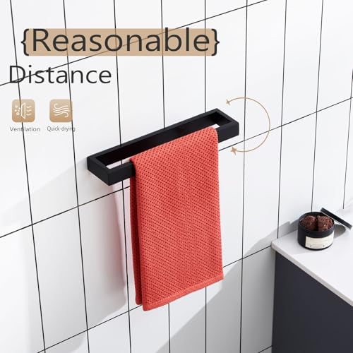 KOKOSIRI Towel Bar Matte Black Hand Towel Holder 12-Inch Kitchen Rack Stainless Steel for Bathroom Hardware Wall Mounted, 1 Pack B4008BK-L12 - color: Matte Black, size: 12-Inch