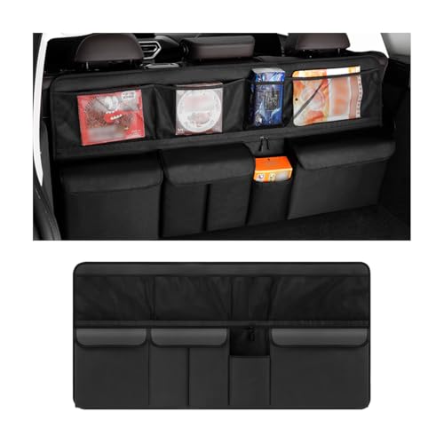 Mandark Car Trunk Organizer, Large Capacity Vehicle Backseat Hanging Storage Bag with 9 Pocekt, Space Saving Auto Seat Back Cargo Organizing Accessories, Universal for SUV, Truck, Van (Black) - color: Black, size: Style C