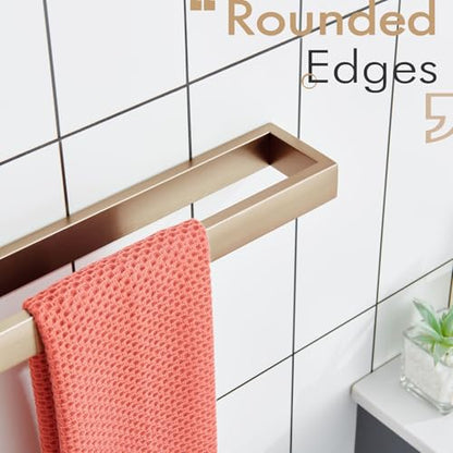 KOKOSIRI Bathroom Towel Bars 32-Inch Bath Towel Hanger Holder Kitchen Rack Champagne Bronze Stainless Steel Wall Mount, 1 Pack B4008CPG-L32 - color: Champagne Bronze, size: 32-Inch