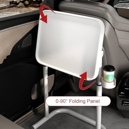 RV Folding Table, Foldable Dinette Table with Adjustable Height, for Home RV Conversion Vehicles, Outdoor Camping Picnic(White) - color: White