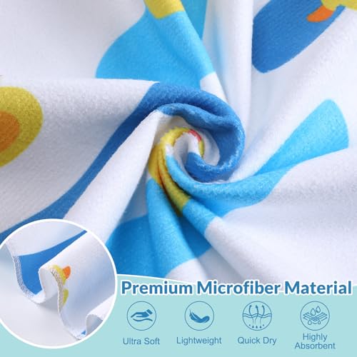 Frienda 4 Pack Microfiber Oversized Lightweight Beach Towel 71x32 in for Women Men Microfiber Quick Dry Sand Free Ocean Coastal Towels for Beach Pool Travel(Little Yellow Duck) - style: Little Yellow Duck