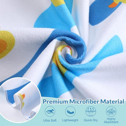 Frienda 4 Pack Microfiber Oversized Lightweight Beach Towel 71x32 in for Women Men Microfiber Quick Dry Sand Free Ocean Coastal Towels for Beach Pool Travel(Little Yellow Duck) - style: Little Yellow Duck