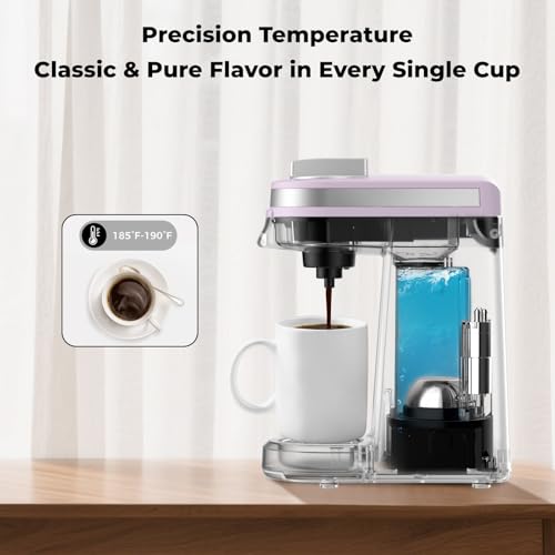 CHULUX Mini Coffee Maker for K Capsule, Single Serve Coffee Maker for One Cup Americano, Lightweight Pod Coffee Machine, Lavender - color: Lavender