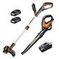Worx 20V 12" Cordless String Trimmer & 120 MPH Leaf Blower Combo, 2 Batteries & Charger Included, WG916 - style: 12" Trimmer & 120 MPH Blower