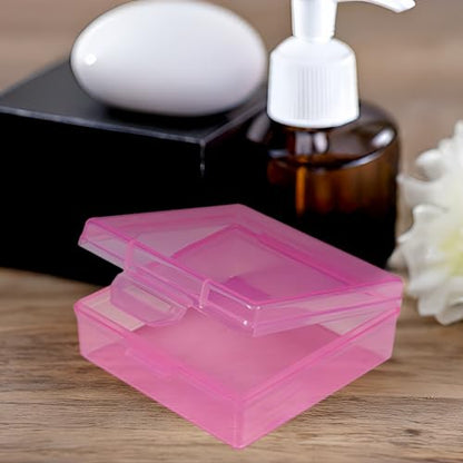 Soap Container, Shower Square Bar Holder Fit Handmade Soap, Travel Soap Case (Pink) - color: Pink