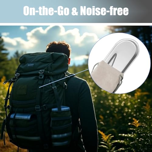 Travel Utensils Set with Steel Case, 6-Piece 18/8 Stainless Steel Spork and Reusable Straw Kit, Silent Locking Design, Portable Silverware for Camping, Office & Eco-Friendly Travel