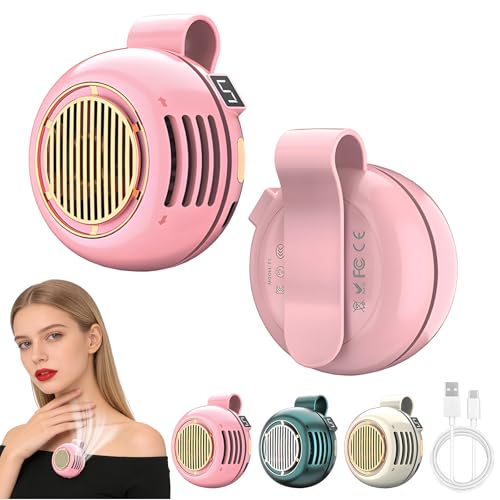Portable Silent Mini Bladeless Fan Clip On,5 Speeds Clip-On Fans For Shirt,Small Clips Fanmini Whirlwind Fans For Waist Clips Suitable For Outdoor & Travel & Office (pink) - color: pink