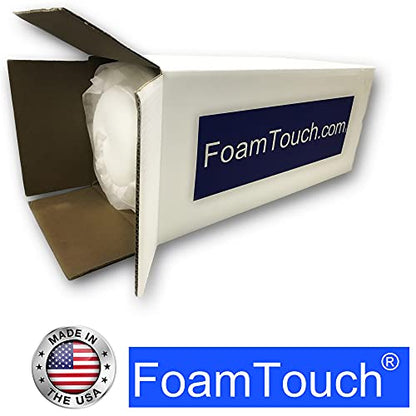 FoamTouch Upholstery Foam Cushion High Density 2 Height x 24 Width x 84 Length Made in USA, White - size: 2" x 24" x 84"