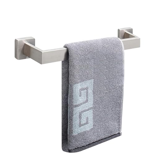 NearMoon Towel Bar, Bath Accessories Premium Thicken Stainless Steel Square Shower Towel Rack for Bathroom, Towel Holder Wall Mounted (1 Pack, Brushed Nickel, 16 Inch) - color: Brushed Nickel, size: 16 Inch