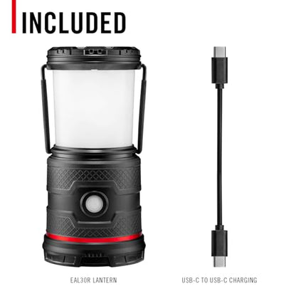COAST EAL30R 1000 Lumen Rechargeable Emergency Camping Lantern with Warm, Day, Red & Red Flashing Mode, Foldeable Handle, 15 Hours of Runtime