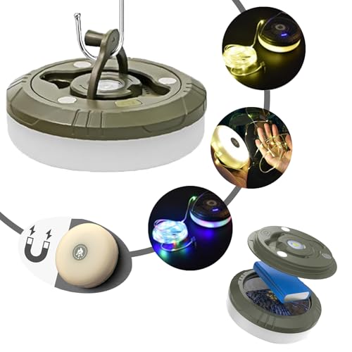 Camping String Lights - Glow Mate 4 in 1 Camp Light | 32.8Ft Portable Waterproof Outdoor Retractable Rope Lights with 2000mAh Battery, 12H Runtime & 8 Modes
