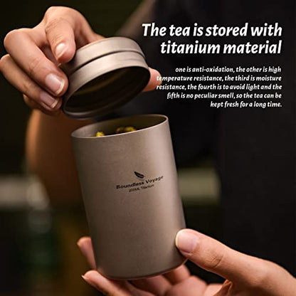 Boundless Voyage Titanium Small Tin Can Box Canister Tea Tins Coffee Tins Food Storage Container for Tea,Coffee, Herb, Candy, Chocolate, Sugar, Spices, Beans - color: Ti3210D-200ml 1pcs