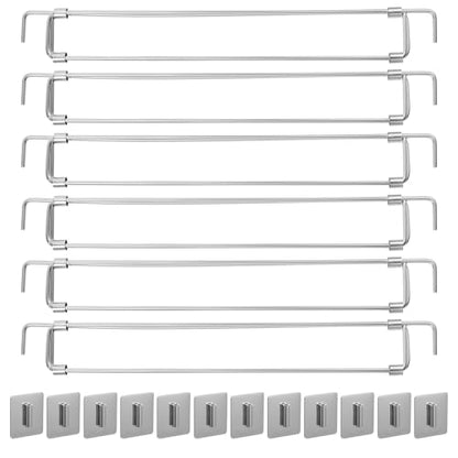 6 Pcs RV Refrigerator Bars, 12.99"-22.83" Adjustable Fridge Tension Rod Stainless Steel Camper Bar to Hold Food Drinks in Place Prevent Messy Spills During Travel for Kitchen Cupboard Bookshelf