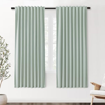SHINELAND Coastal Summer Blackout Curtains, Thermal Insulated Heat Reducing Drapes, Beach Window Treatments for Living Room Bedroom - color: Aqua, size: 52"W x 72"L (Pack of 2)