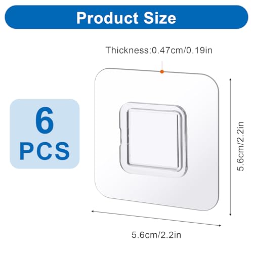 6 PCS Shower Phone Holder, Self-adhesive Sticker Replacement, Wall Mounted Replacement Sticky pads, Waterproof Phone Holder's Hook Replacements Adhesive Strip for Toothpaste Dispenser Wall Mounted