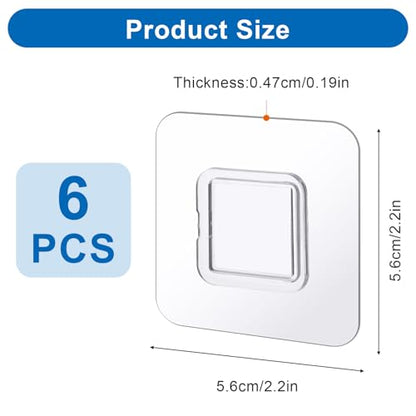 6 PCS Shower Phone Holder, Self-adhesive Sticker Replacement, Wall Mounted Replacement Sticky pads, Waterproof Phone Holder's Hook Replacements Adhesive Strip for Toothpaste Dispenser Wall Mounted